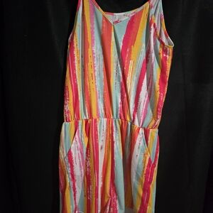 Colorful Striped Sleeveless ROMPER